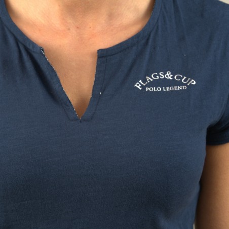 T-Shirt Femme Ocana Flags & Cup Bleu marine
