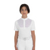 Polo de concours fille avec tulle Equestro - Blanc