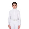 Polo de concours fille perforée Equestro - Blanc
