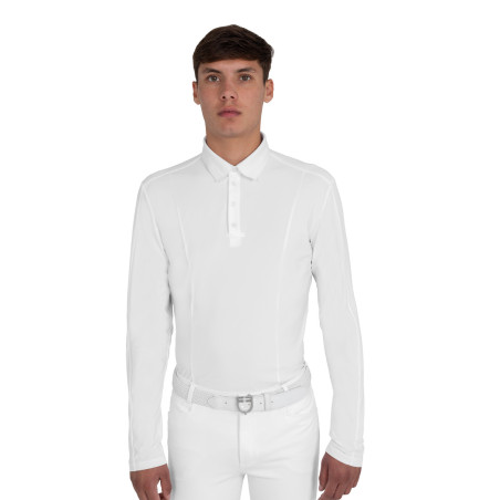 Polo de concours homme avec empiècements en mesh et en côtes Equestro