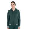 Sweatshirt à capuche zippée femme Equestro - Vert sapin / gris ardoise