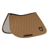 Tapis de selle de saut matelassé en oignon Equestro - Marron tabac / noir