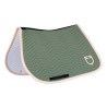 Tapis de saut matelassé à vagues Equestro - Vert sapin / gris ardoise