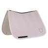 Tapis de dressage matelassé à vagues Equestro - Violet feutré / blanc sable