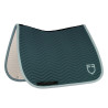 Tapis de dressage matelassé à vagues Equestro - Vert sapin / gris ardoise