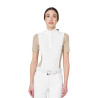 Polo de concours femme à manches courtes avec inserts en mesh Equestro - Cobblestone
