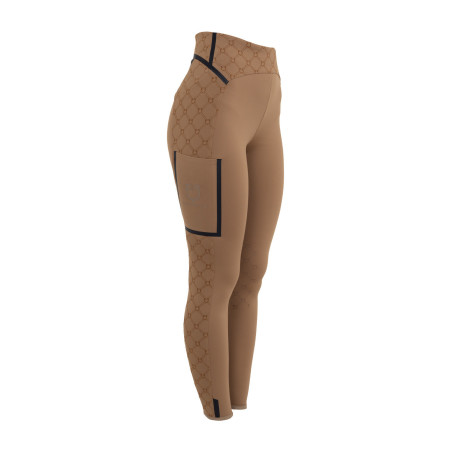 Legging femme taille haute en tissu technique monogramme Equestro