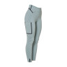 Legging femme taille haute en tissu technique monogramme Equestro - Gris ardoise