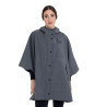 Cape de pluie femme en laine mélangée Equestro - Mélange gris