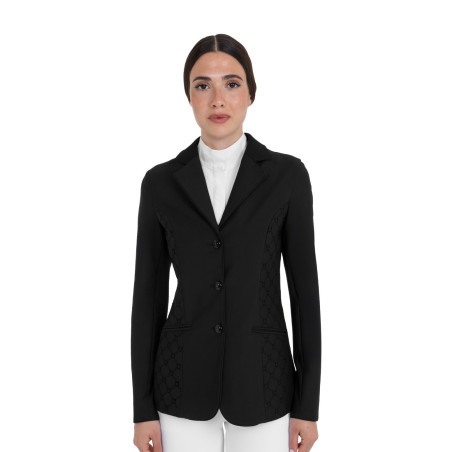 Veste de concours femme monogramme en tissu effet velours Equestro