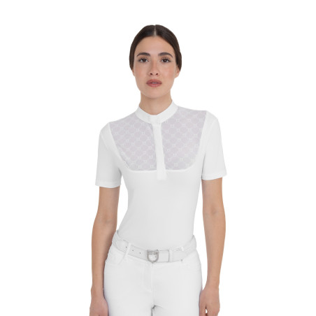 Polo de concours femme avec inserts en tulle Equestro