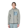 Sweat à capuche zippé femme en polaire teddy Equestro - Gris ardoise / noir