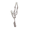 Licol technique avec double réglage et boucles revêtues de caoutchouc Equestro - Cobblestone / blanc antique