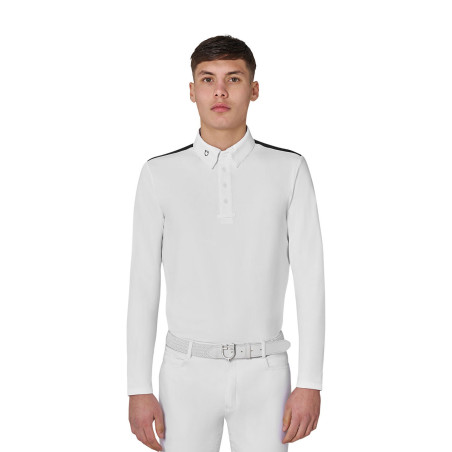 Polo de compétition homme à manches longues inserts en mesh Equestro