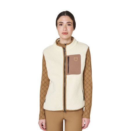 Veste femme en polaire teddy avec poche frontale Equestro