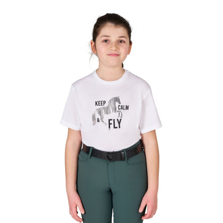 T-shirt fille Keep Calm & Fly en coton Equestro