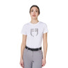 T-shirt femme avec logo en feuille Equestro - Blanc / argent