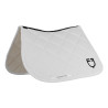 Tapis de selle de saut avec matelassage en losanges et logo brodé Equestro - Blanc