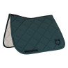 Tapis de dressage matelassé à losanges avec logo brodé Equestro - Vert sapin / noir