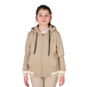 Sweat à capuche zippé unisexe enfant Equestro - Cobblestone / blanc antique