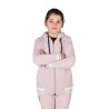 Sweat à capuche zippé unisexe enfant Equestro - Violet feutré / blanc sable