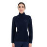 Sweat-shirt femme à col montant en polaire avec zip 3/4 Equestro - Marine blazer