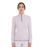 Sweat-shirt femme à col montant en polaire avec zip 3/4 Equestro - Violet feutré