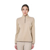 Sweat-shirt femme à col montant en polaire avec zip 3/4 Equestro - Cobblestone