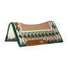 Tapis de selle profilé avec couverture en laine 34x36 Platinum Pro - Vert / marron / blanc