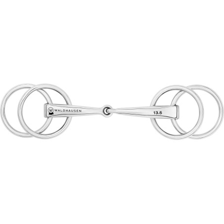 Mors d’attelage mors de filet avec 4 anneaux Waldhausen