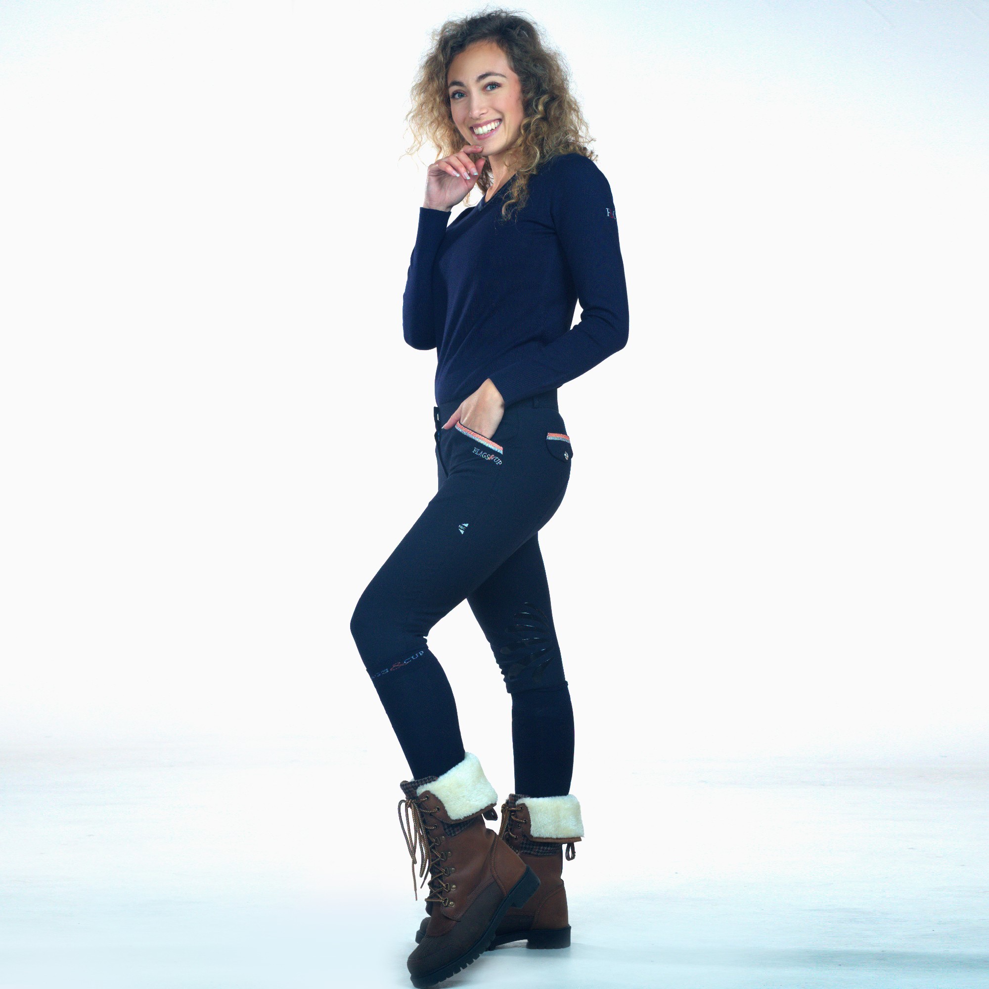 Pantalon Flags & Cup Varena Femme Bleu marine Pantalon Flags & Cup Varena Femme Bleu marine