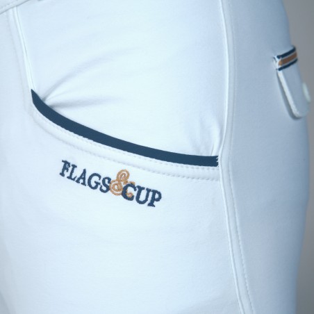 Pantalon Flags & Cup Bassano homme Blanc