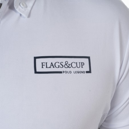 Polo homme Comodoro ML Flags & Cup Blanc