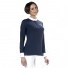 Polo Clorinda femme manches longues Flags & Cup - Bleu marine