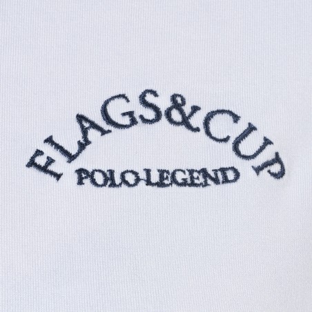 Polo Clorinda femme manches longues Flags & Cup Blanc