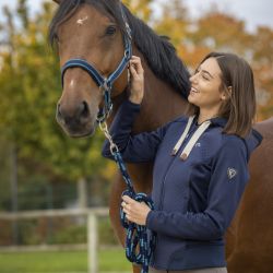 Equi-Theme Childs Riding Waterproof Jacket In Navy Age 10yrs and 14yrs 