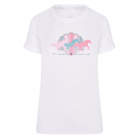 T-shirt Imperial Riding Horses and Mermaids Blanc