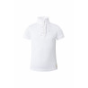 Polo de concours manches courtes à volants Christel enfant Horze - Blanc