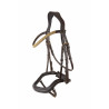 Bridon anatomique Horze Highbury frontal strass - Marron foncé