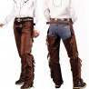 Chaps western Lakota en daim à franges - Noir