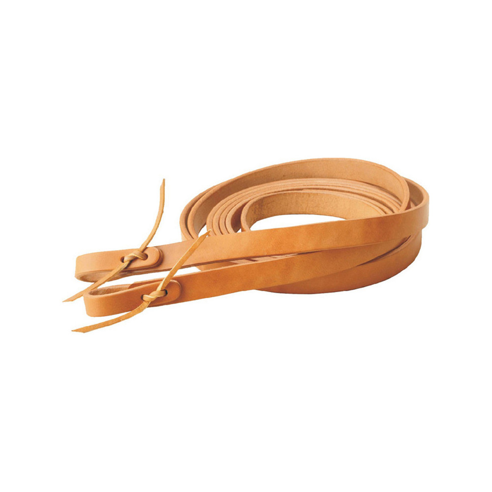 Rênes Western En Cuir – 72 Pouces – Marron Avec Accent Tissé – Neuves
