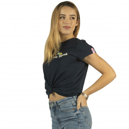 T-shirt femme Lamia Flags & Cup Bleu marine