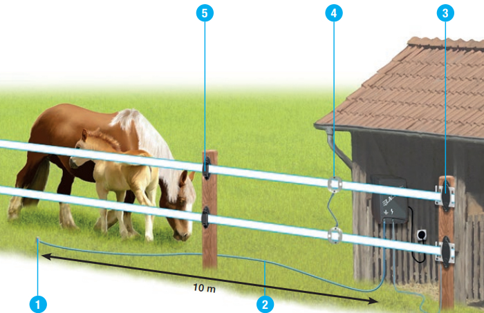 Les éléments qui composent une clôture électrique pour chevaux