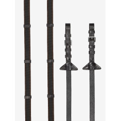 Rênes Continental LeMieux en caoutchouc Marron / argent Rênes Continental LeMieux en caoutchouc Marron / argent