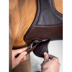 Sangle longue anatomique LeMieux Gel-Tek avec aimant Marron
