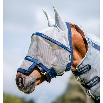 Masque anti-mouches Horseware Rambo Plus Argent / bleu