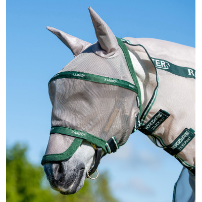 Masque anti-mouches Horseware Rambo Plus Beige / vert