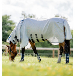 Couverture anti-mouches Horseware Rambo Protector Argent / bleu