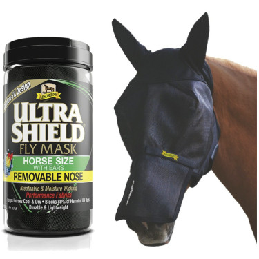Masque anti-mouches avec oreilles et protège-nez Absorbine Ultrashield Masque anti-mouches avec oreilles et protège-nez Absorbine Ultrashield