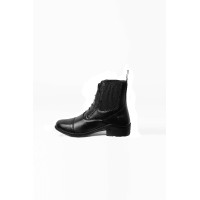 Boots Horze cuir Horze Kingston double fermeture éclair femme Noir